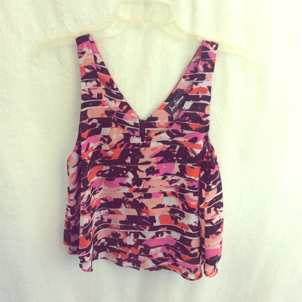 Sam Edelman abstract print crop top